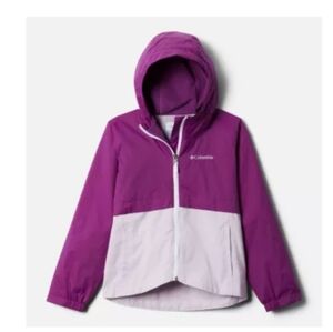 COLUMBIA Girls Rain Zilla Jacket. Size XL Plum and Pale Lilac Color